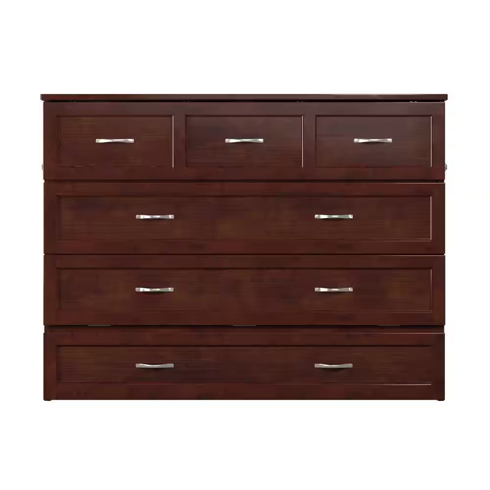 Deerfield Murphy Bed Chest Full Walnut with Charger